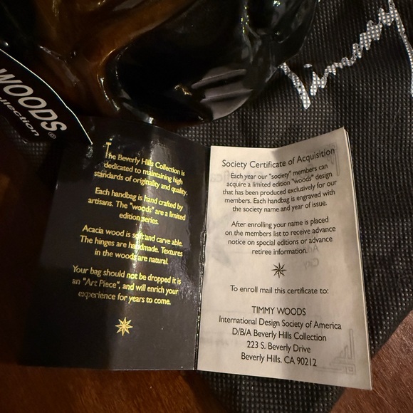 Timmy Woods Beverly Hills Wood Handbag BOXER - Picture 4 of 5